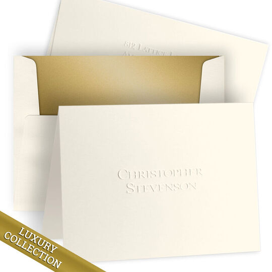 Luxury Embossed Christopher Folded Note Card Collection